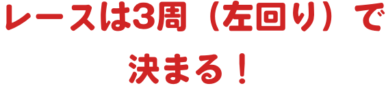 レースは3周（左回り）で決まる！